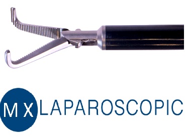 Pinza Mixter de Angulo 90° de 10 mm x 33 cm con o sin cremallera tipo Click One Desmontable Ref.801.041.1  Marca: Laparoscopic Mx